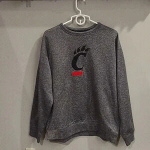 Majestic Gray Sweatshirt with Black and Red Logo